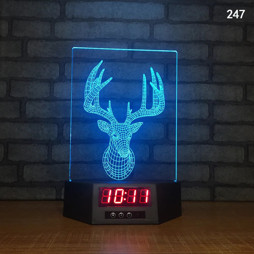 Dolphin-shaped 3D night light table lamp with wireless charging pad and remote control on wooden surface