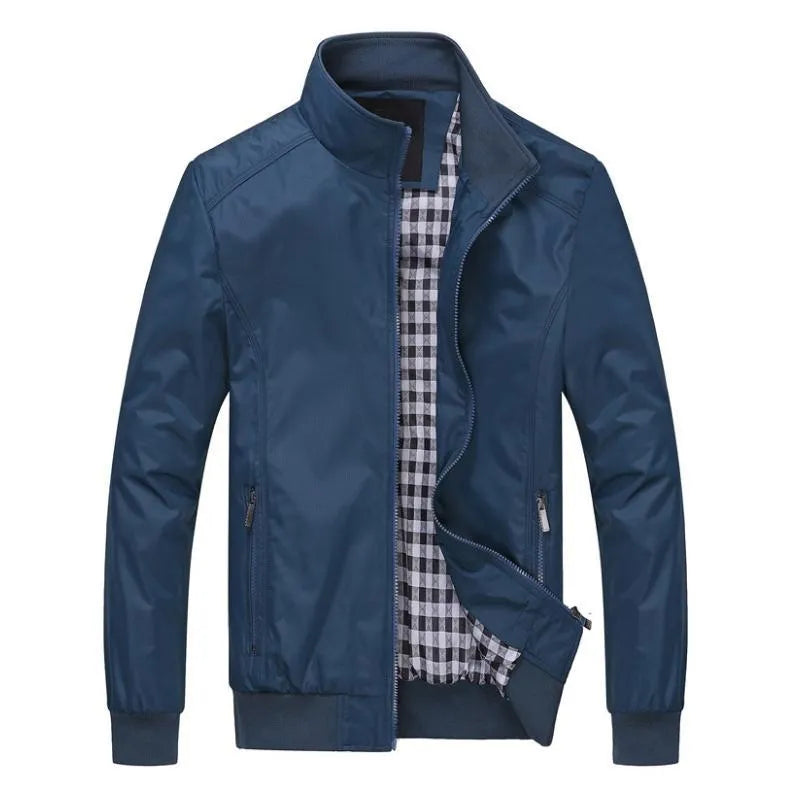 Men's bomber jacket overcoat in chemical fibre blend, available in multiple colours with Asian sizing M to 6XL
