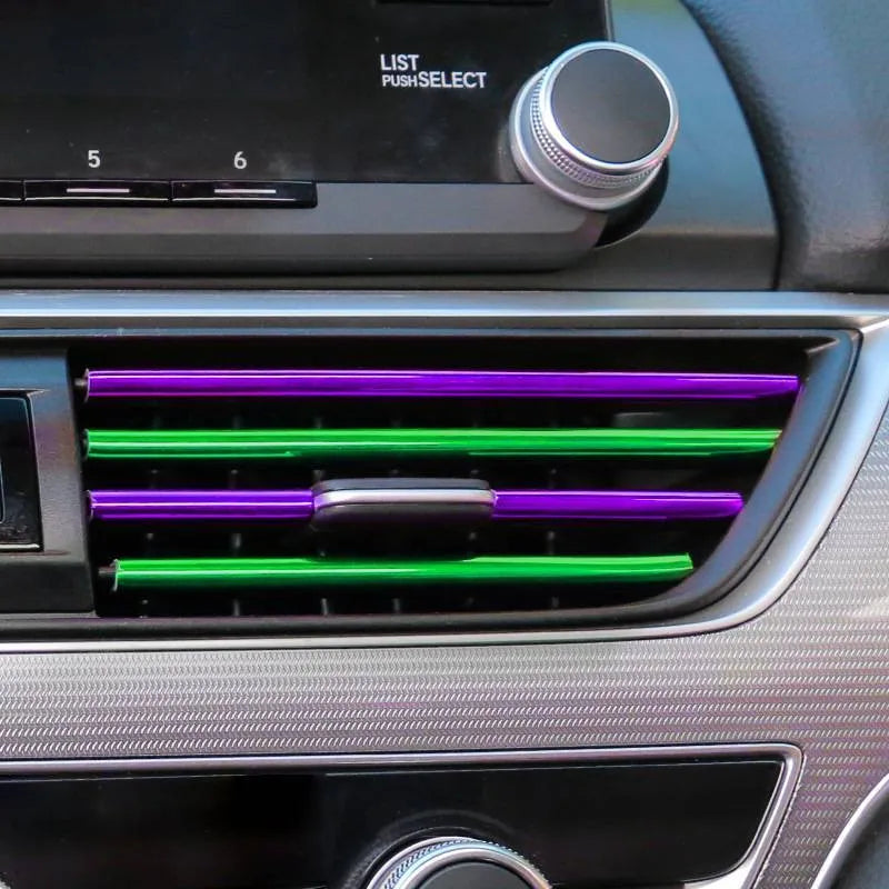 20cm PVC automobile air outlet decorative strip set of 10 pieces in assorted colours for tuyere trim styling