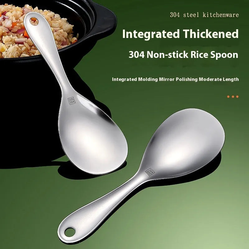304 stainless steel meal spoon with solid colour finish and simple design