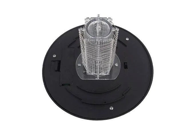 Black solar-powered insect control lawn lamp with white and UV purple LEDs, standing 42cm tall.
