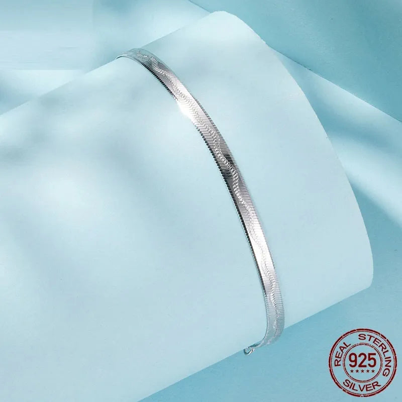 S925 sterling silver bracelet electroplated finish unisex SCB303 colour personality style bracelet on white background
