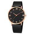 Men's casual quartz watch with round alloy case, mineral glass, pointer and number display, 40mm dial, available in all black