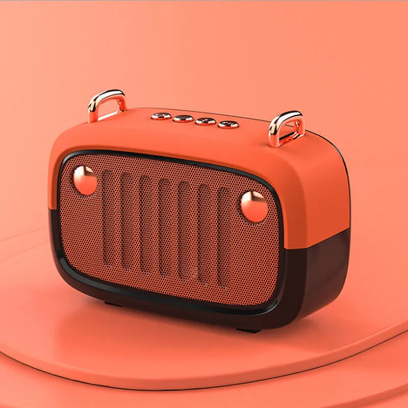 Compact rectangular portable Bluetooth speaker in multiple colours showing USB port and control buttons.