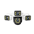 Outdoor Three-lens Surveillance Camera Wireless Wifi 6MP Security Camera Plastic Body AC110-220V for Home Monitoring British Standard Available