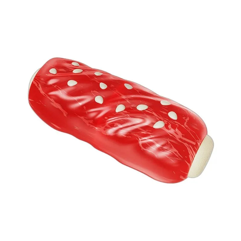 Primary colour plastic molar rod dog chew toy for dental cleaning and play