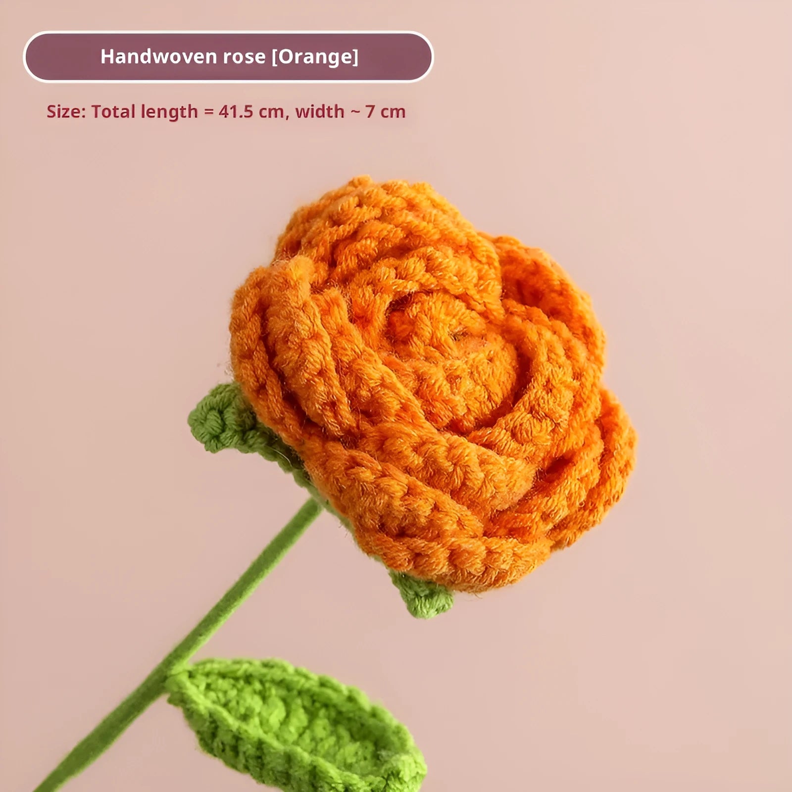 Hand-woven yarn artificial rose bouquet in gradient pink colour for wedding decoration