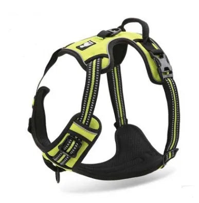 Truelove reflective nylon dog harness in orange with 3M webbing and back handle on a white background