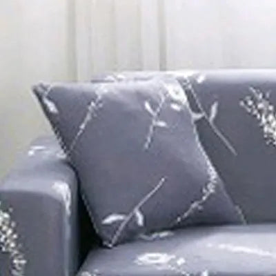 Printed geometric stretch sofa slipcover on double seat sofa in modern simplicity style