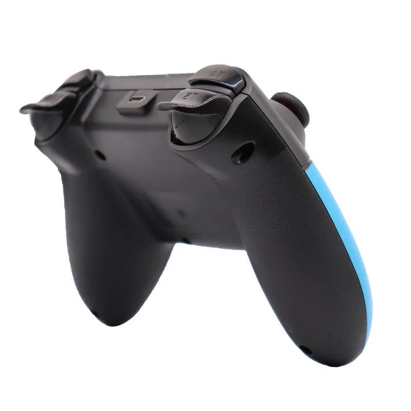 Bluetooth Switch gamepad controller in left blue right red colours showing button layout