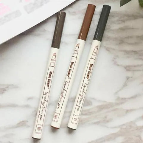 Four-claw eyebrow pen with liquid formula in Chestnut, Brown and Dark Grey, 1ML, for natural hair-like brow look