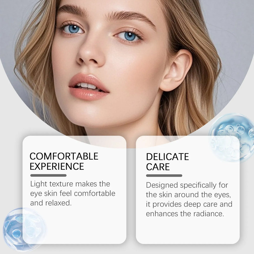 Moisturising and Nourishing Eye Cream tube, 20g net weight, 13.3cm tall.