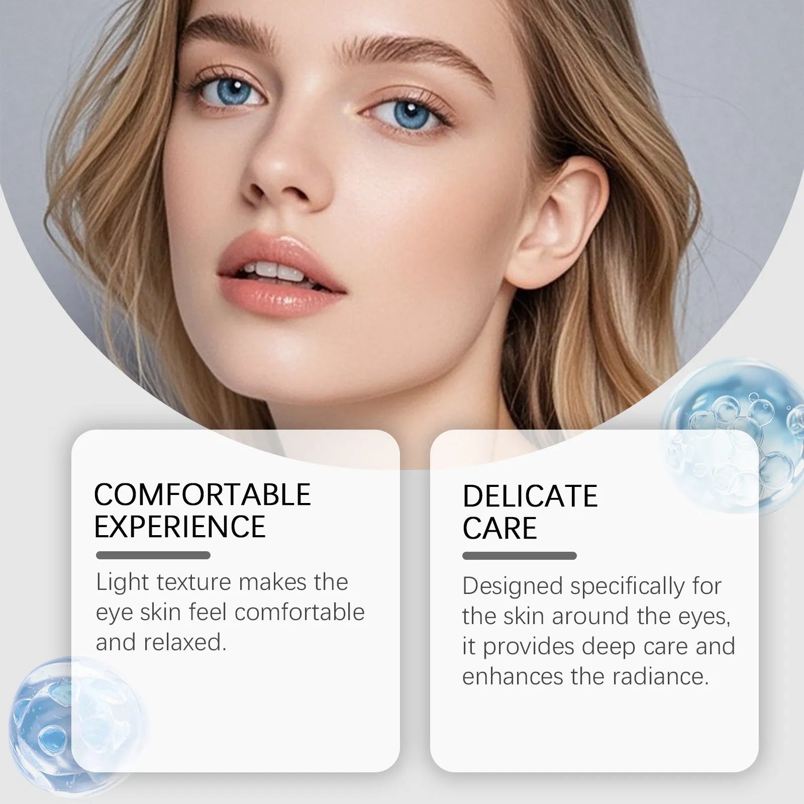 Moisturising and Nourishing Eye Cream tube, 20g net weight, 13.3cm tall.