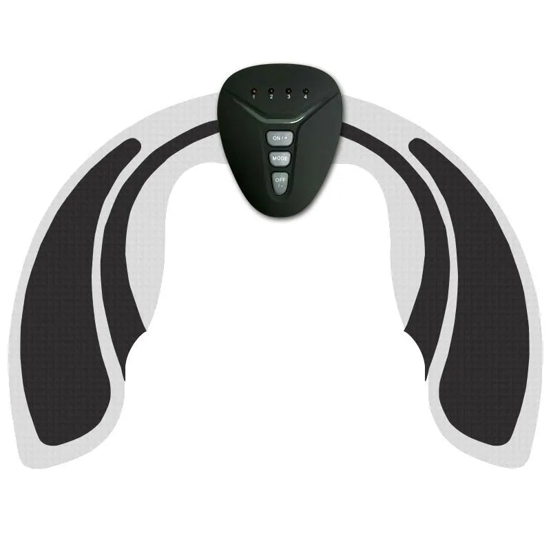 Hip vibration massager with adjustable intensity, lightweight 0.38kg, available in white colour with patch