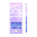 Box of 12 constellation-themed quick-drying gel pens with plastic bodies and coloured caps