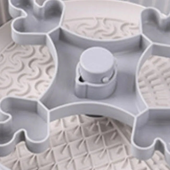Pet feeding bowl with rotating slow food mat and anti-choke silicone pad in multiple colour options