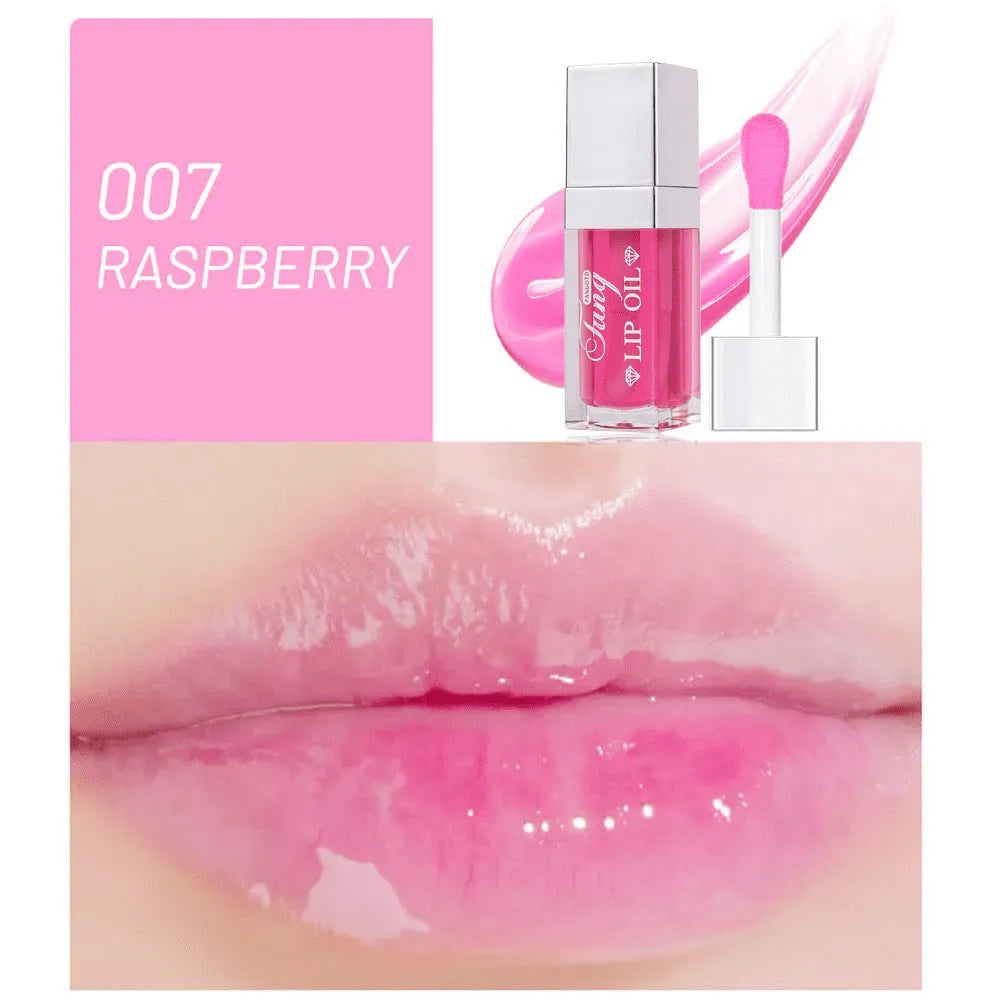Five colour options of mint-flavoured lip gloss oil lipstick for moisturising and repair