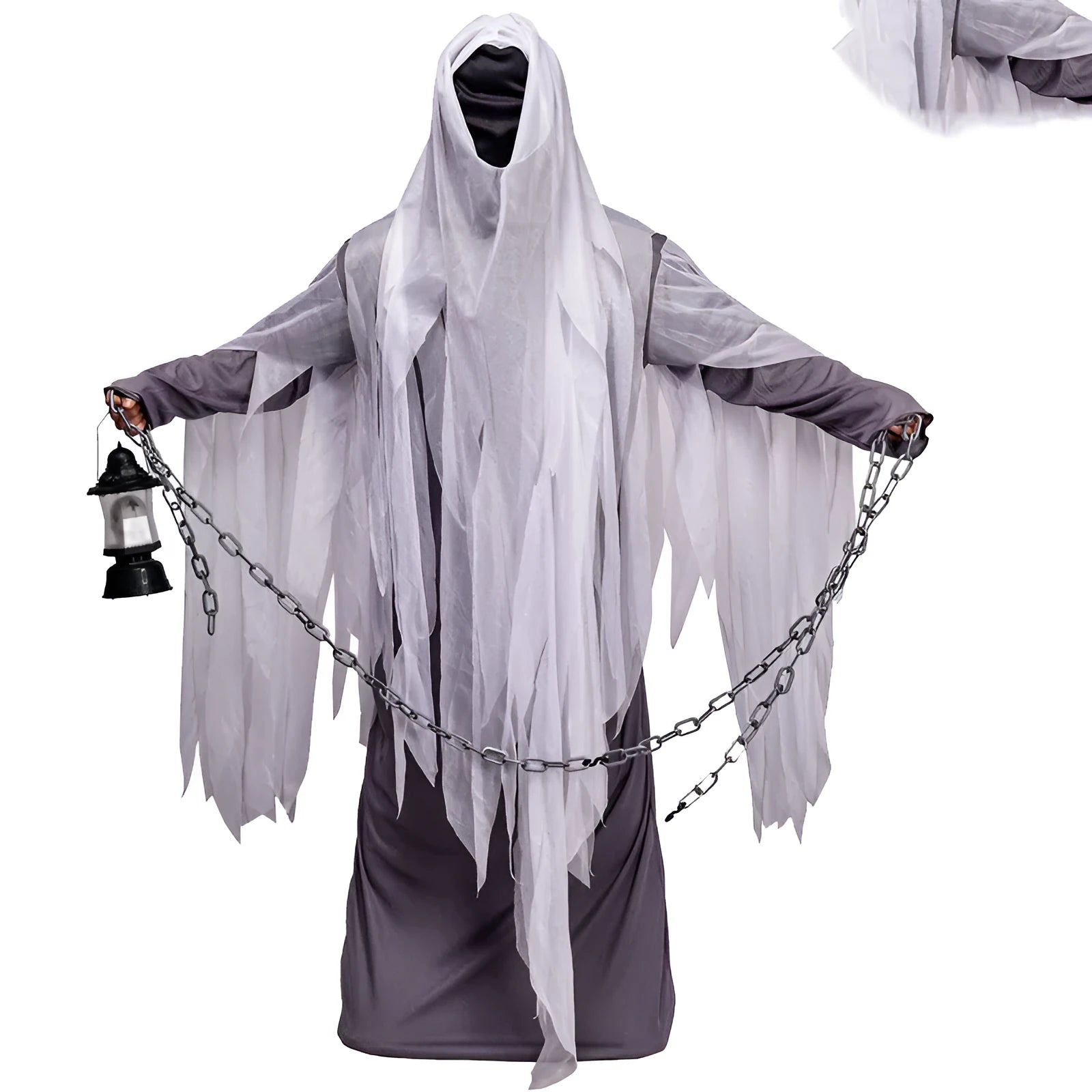 Halloween costume robe made of 98% polyester in colour FF265, one size, ghost horror theme for party or cosplay