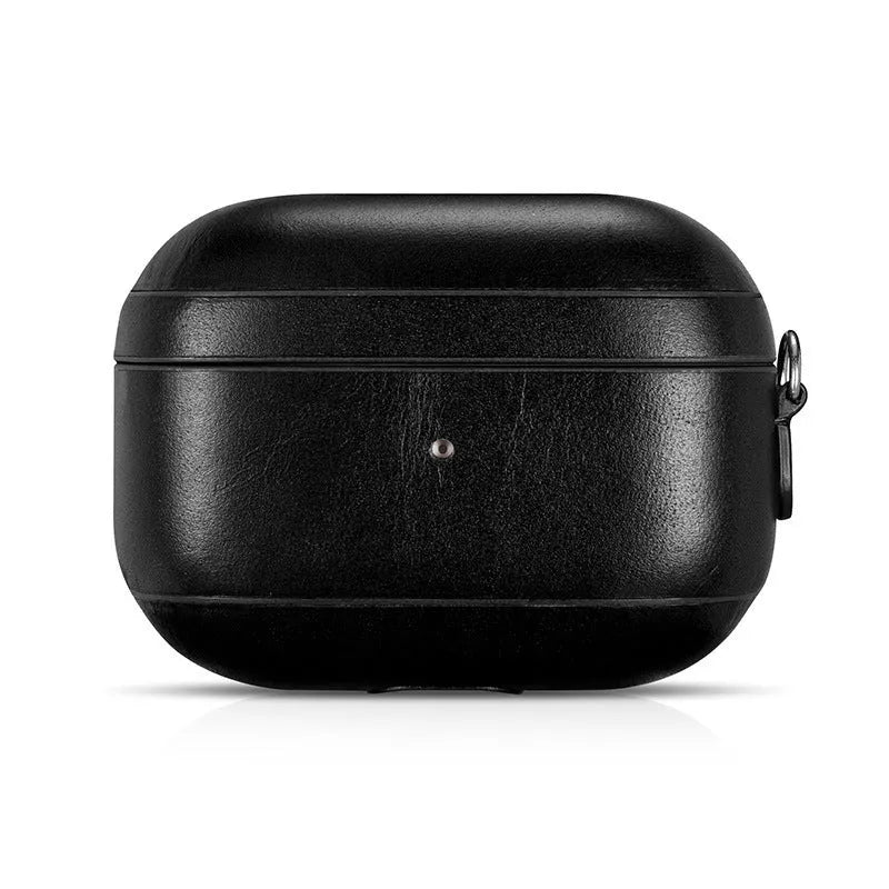 AirPods Pro protective sleeve with ring buckle, flip type, plastic and leather, business style, brown black red khaki