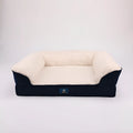 Navy blue plush polyester pet sofa bed cushion style for dogs and cats 50x65x18cm