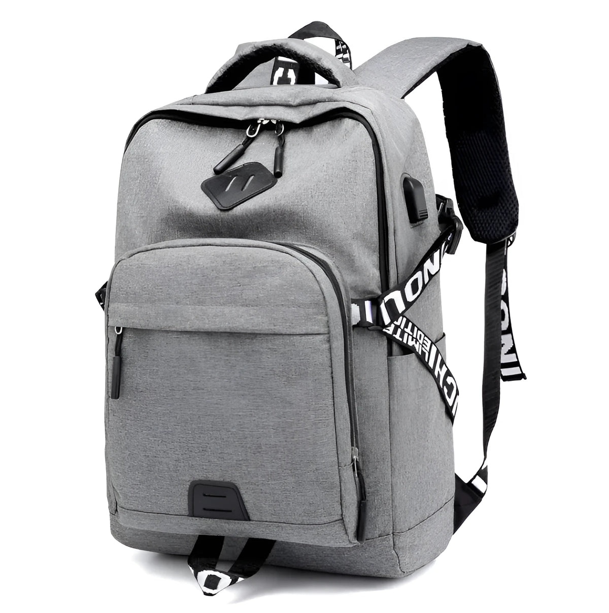 USB charging laptop backpack in Oxford cloth with polyester lining, 20-35 litre capacity, black blue or gules