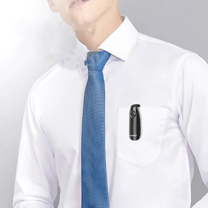 Black portable HD video recording pen with ABS plastic shell and micro USB port