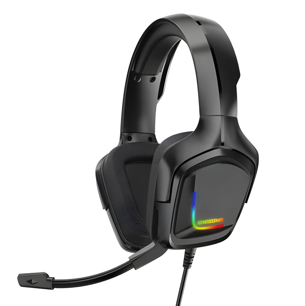 K20 RGB wired gaming headset with braided cable in black colour