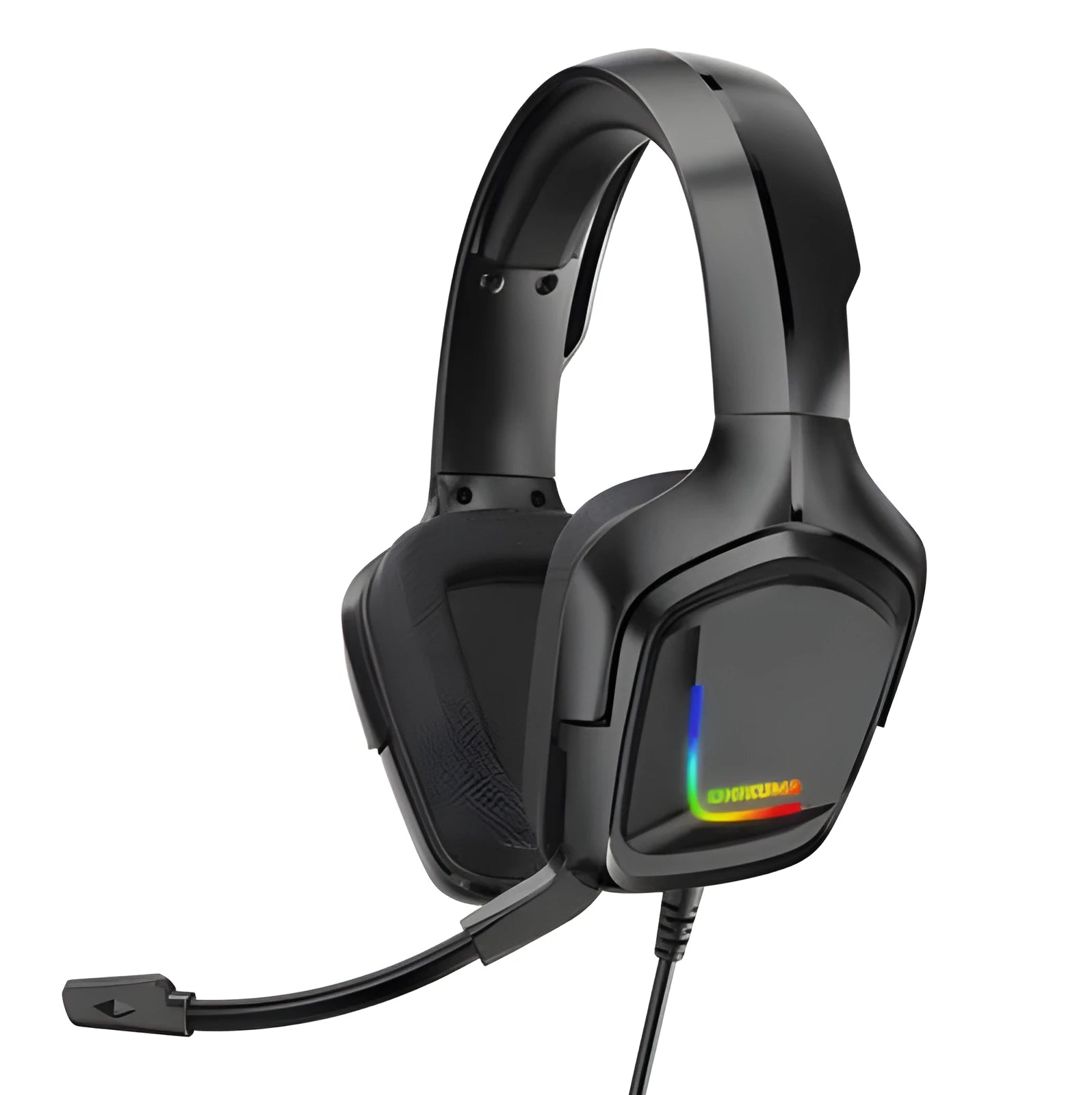K20 RGB wired gaming headset with braided cable in black colour