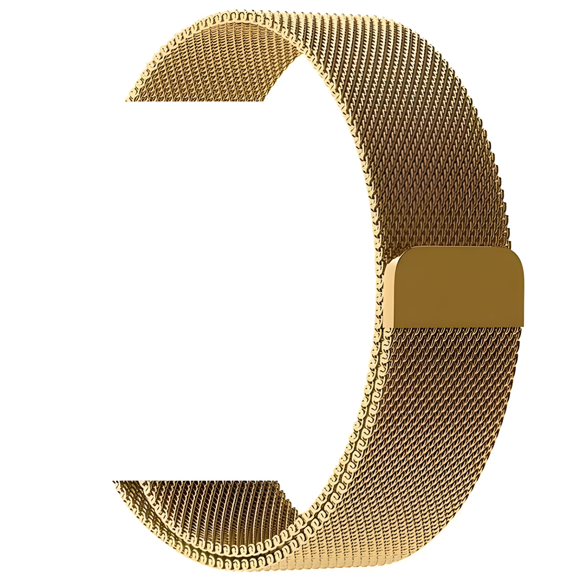 Stainless steel watch strap in silver, shown fitting a watch with a 42mm case.
