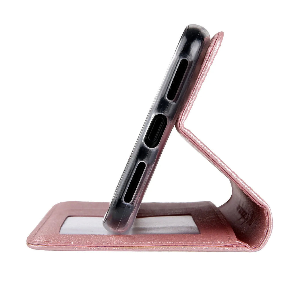 PU leather flip phone case with card slot for iPhone in various colours