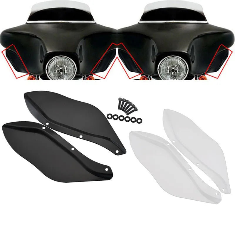 Harley motorcycle black and transparent ABS side wing head covers for Touring models