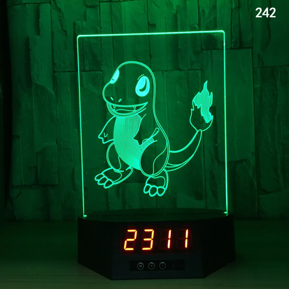 Dolphin-shaped 3D night light table lamp with wireless charging pad and remote control on wooden surface