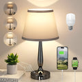 Decorative table lamp with touch dimming and metal lamp holder, small bedside night lamp in grey black or white