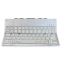 Folding Bluetooth keyboard with hidden bracket, touch-sensitive keys, rechargeable battery, Black or Silver
