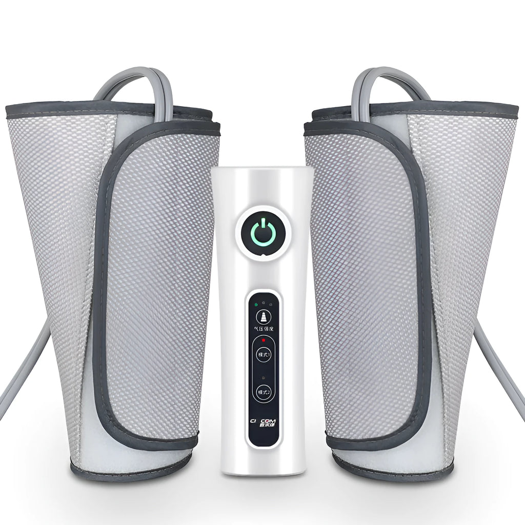 Automatic air wave calf massage machine with dual mode circulation in grey colour