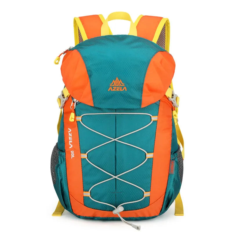 AZELA 20-litre colour-block hiking backpack in black, lightweight for camping and travel