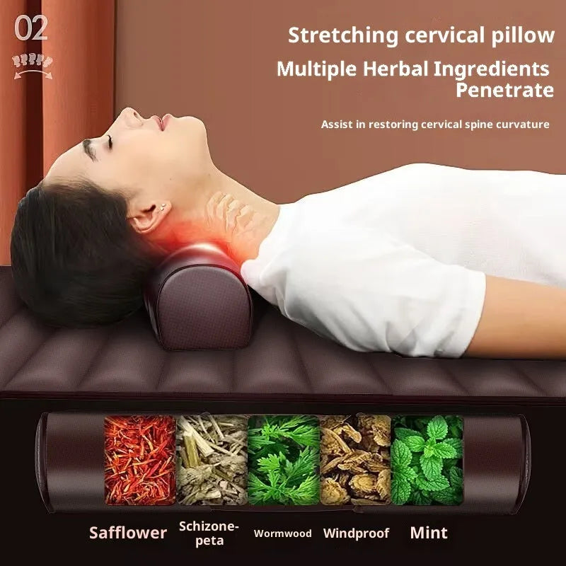 Automatic shoulder and neck home massager with diamond pattern artificial leather and handheld wired control
