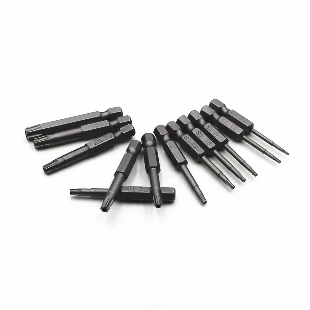 Hexagon handle magnetic screwdriver bit set with 50mm, 75mm, and 100mm alloy steel bits