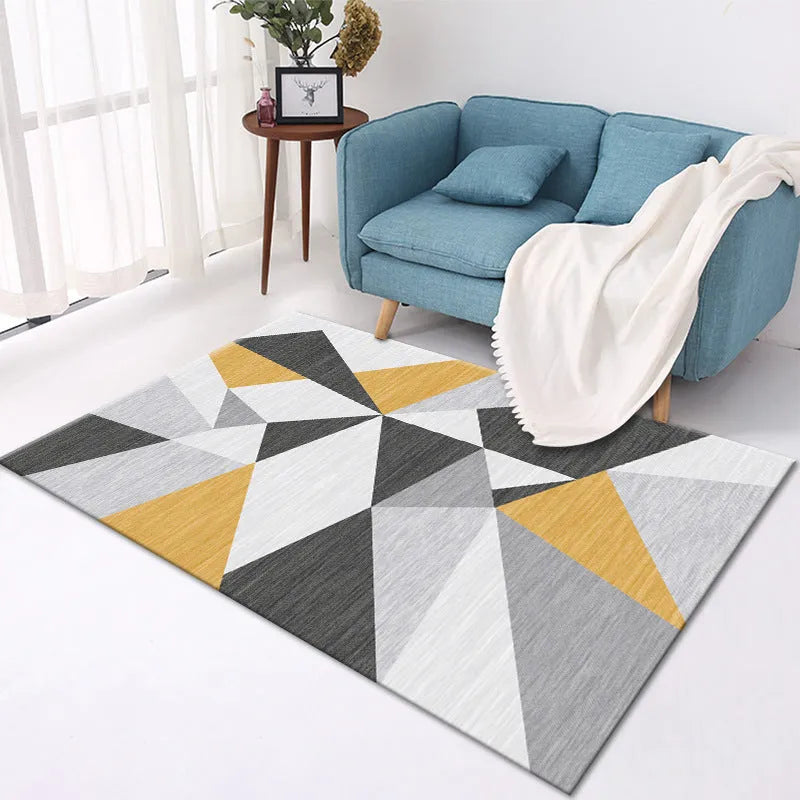 Home crystal velvet carpet in rectangular shape with machine-woven polyester surface and multiple size options
