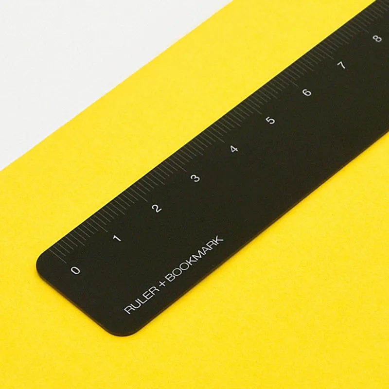 RUMA 15cm metal bookmark ruler with laser-engraved scales in black or silver aluminium alloy