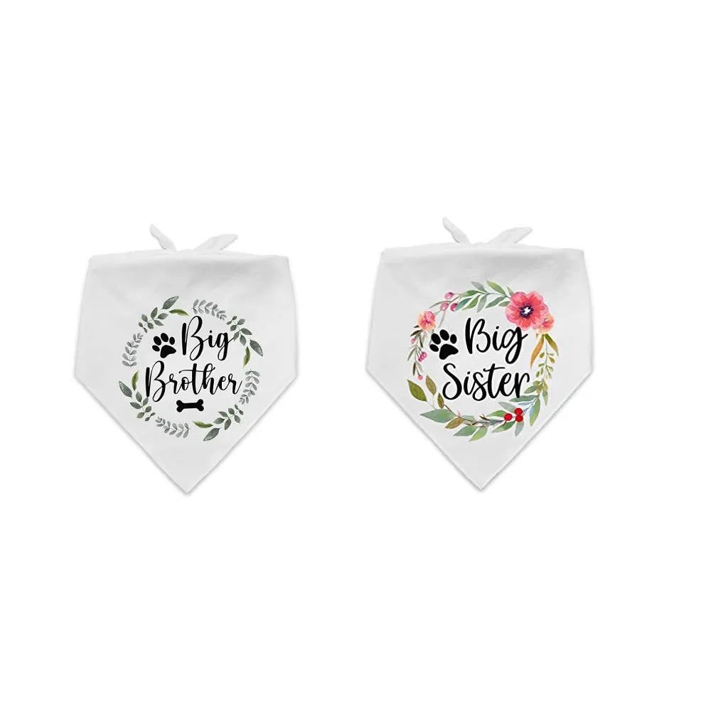 Wedding dog triangular binder scarf in polyester, 42x42x62cm, letter pattern, five colour styles