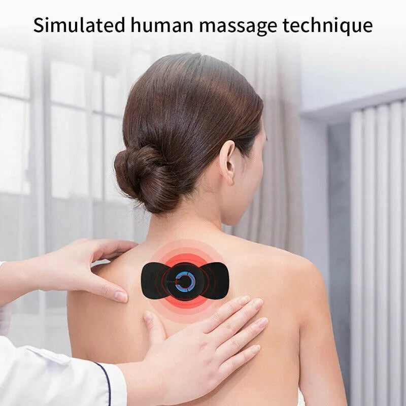 Mini electric shoulder and neck massager HQ-185 black with massage patch and USB cable