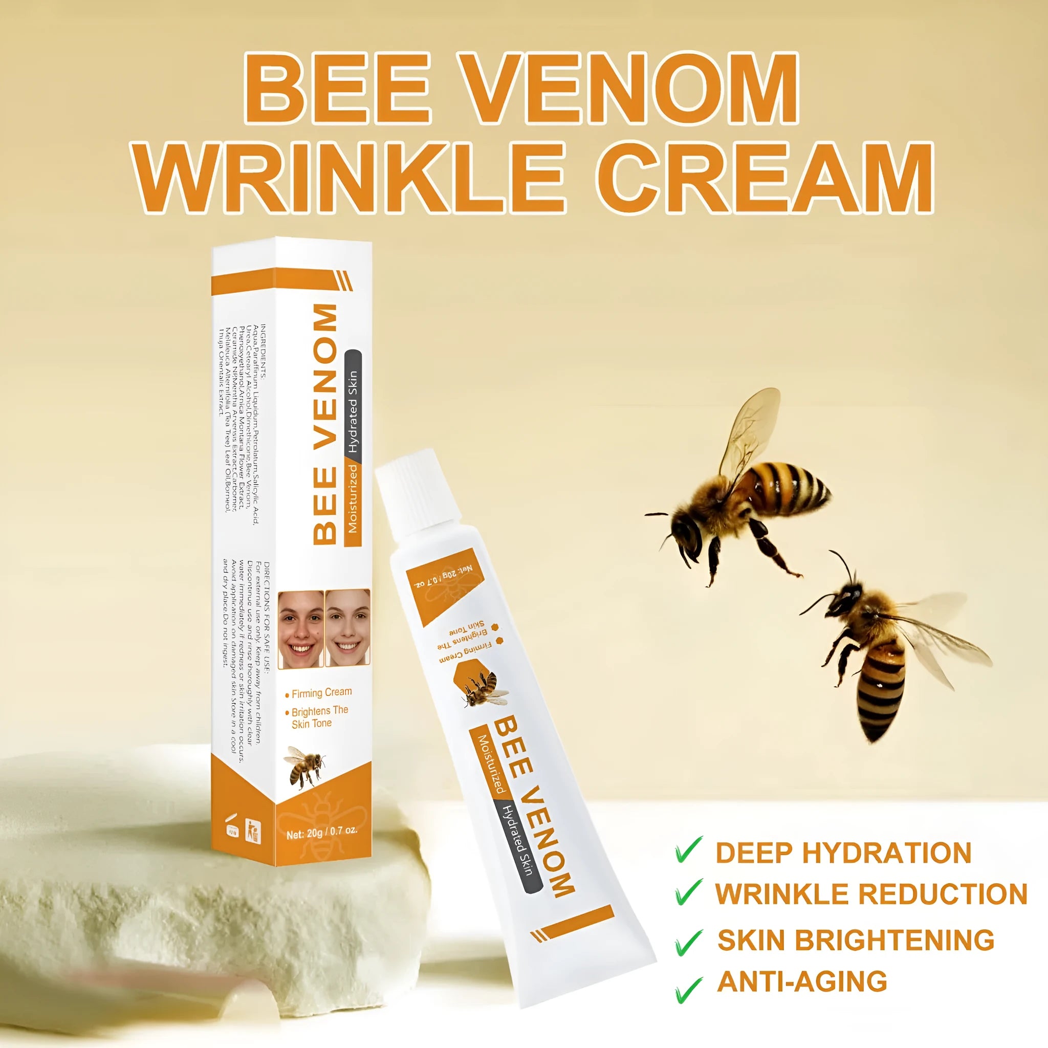 BEE Facial Neck Cream 20g jar with skincare formula for facial and neck application