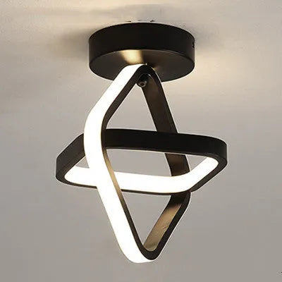 Modern simple ceiling light 21W LED round iron aluminium acrylic shade three colour options