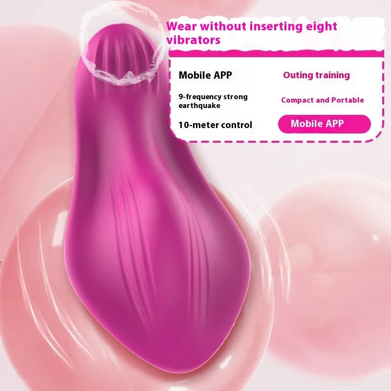 Rose Red silicone wearable butterfly massager for women with app remote control.