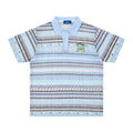 Men's printed short sleeve shirt in loose fit with polyester fabric available in yellow and blue colours
