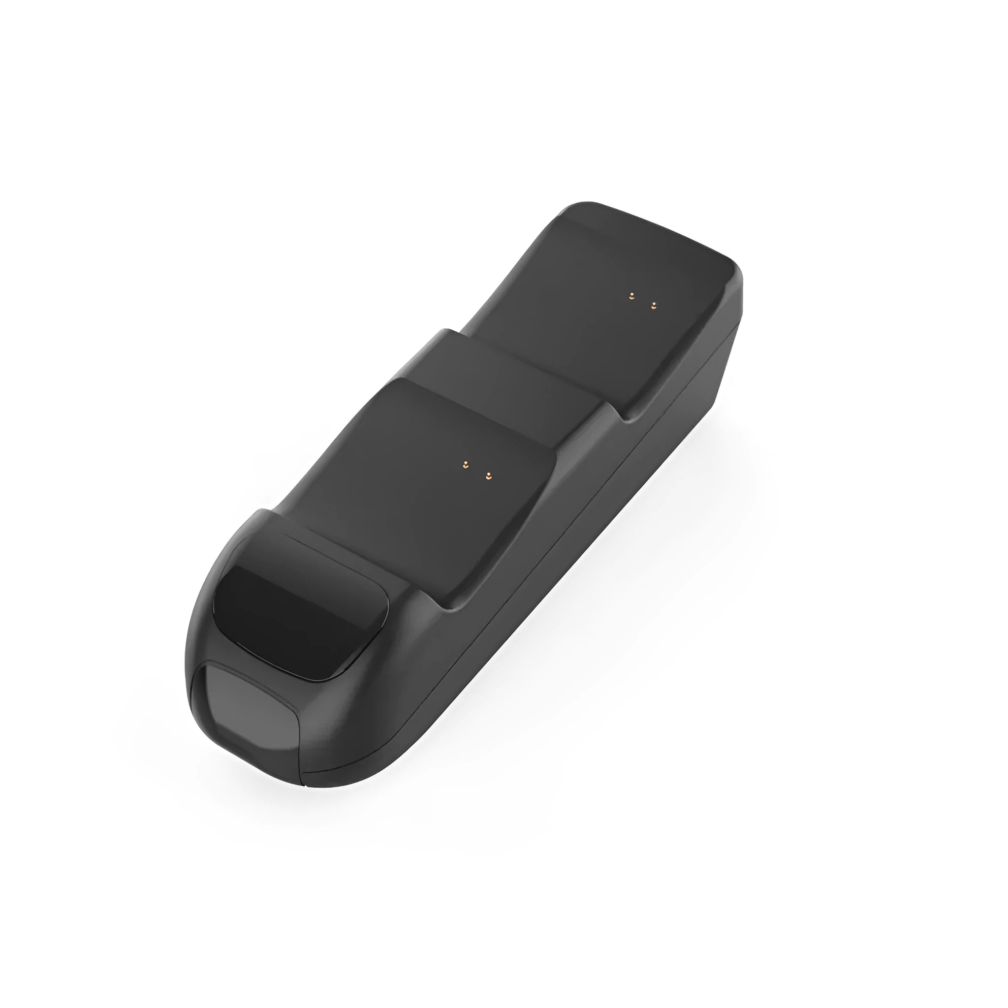 Black Xbox Series X controller charging dock holding two controllers with LED status lights visible.