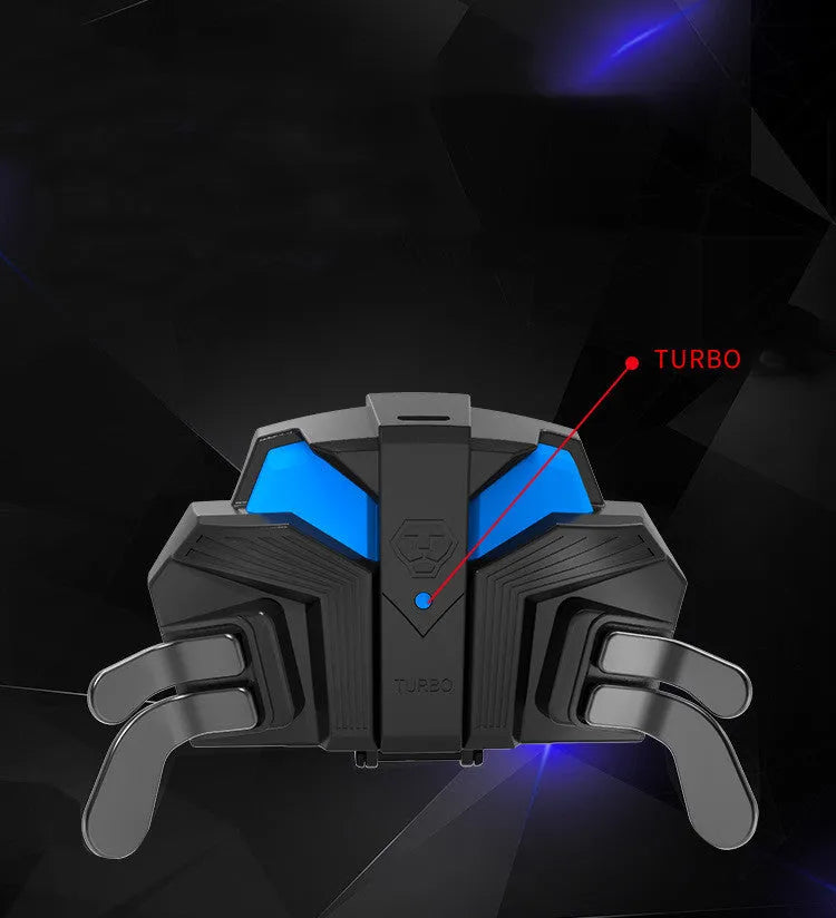Black PS4 controller back button attachment with two rear paddles and a 3.5mm audio jack, connected by a long braided cable.