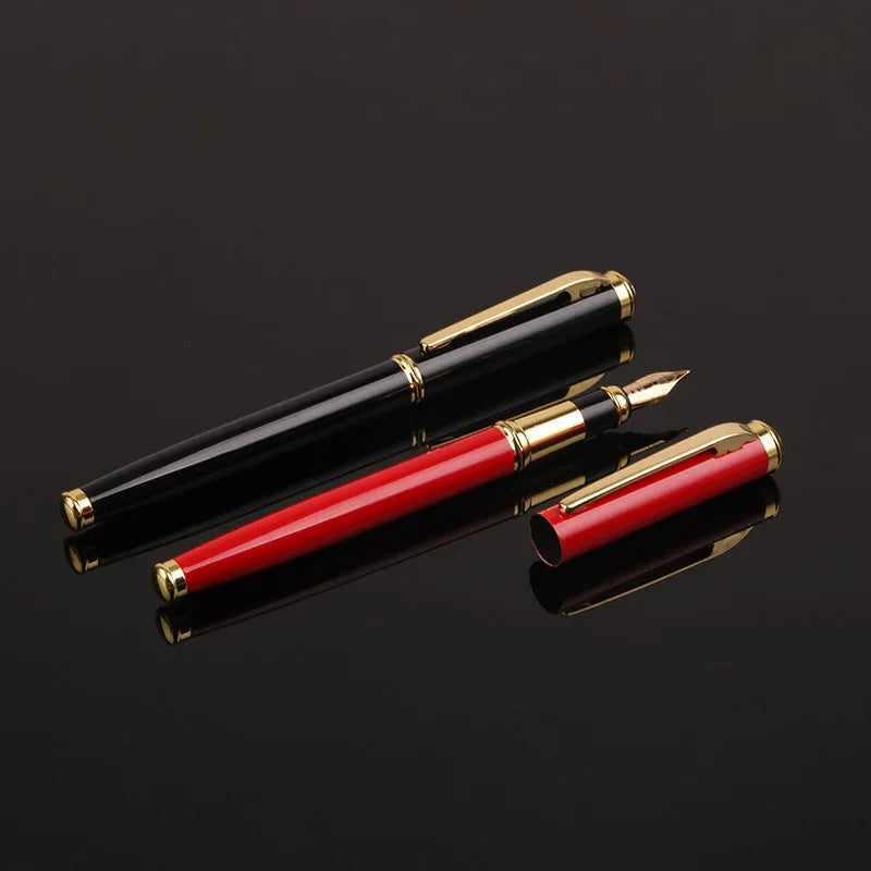 Metal ink pen with 0.5mm nib in red or black colours for business office use