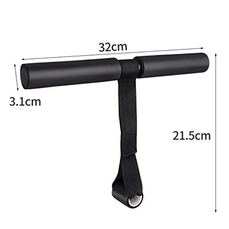 Black portable abdominal fitness device, 176g, steel foam PVC tube, 32cm length household core trainer